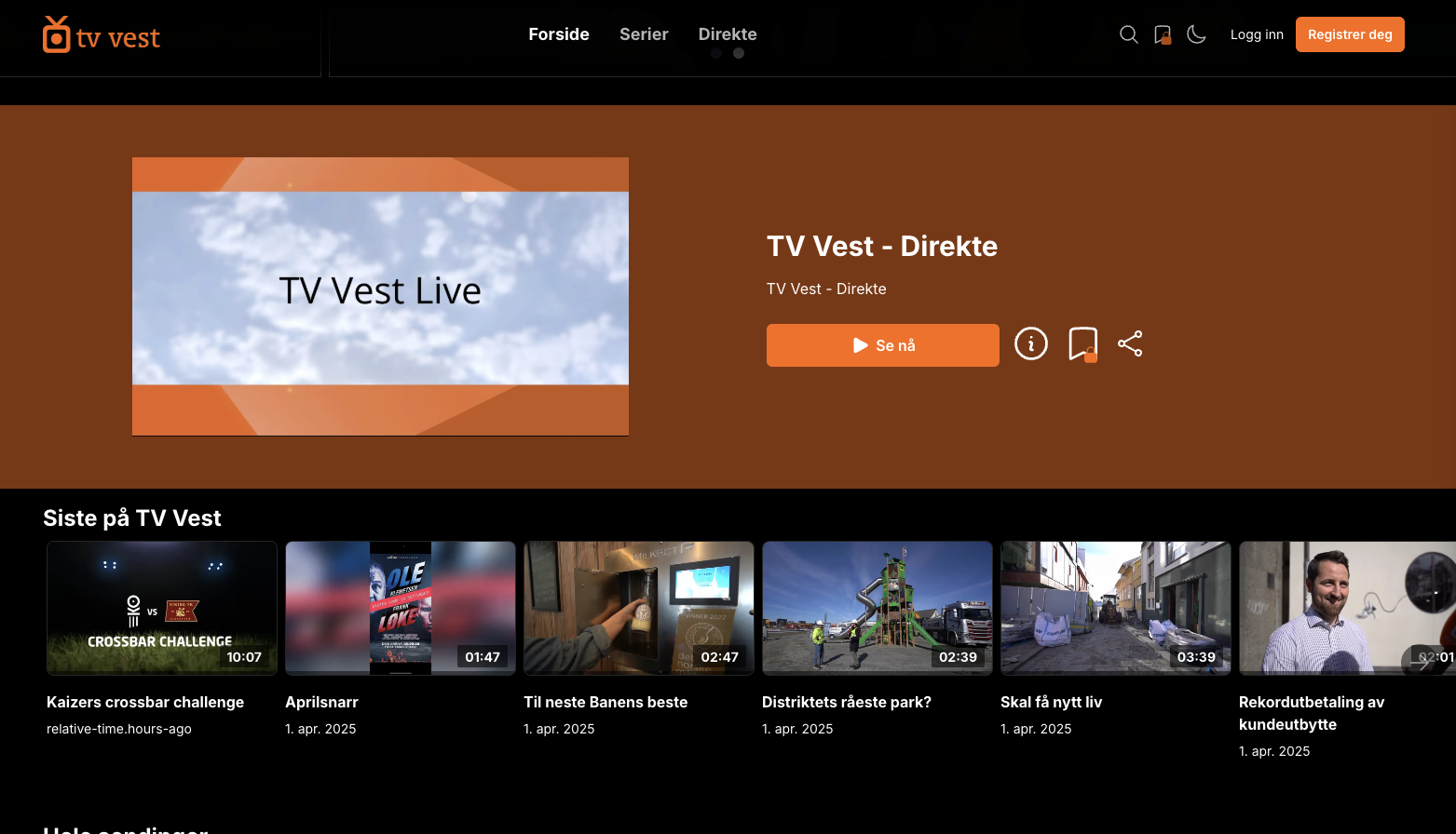 TV VEST streaming portal